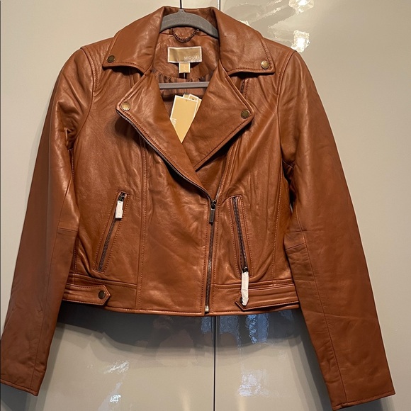 Michael Kors Jackets & Blazers - Michael Kors Tan Leather Jacket